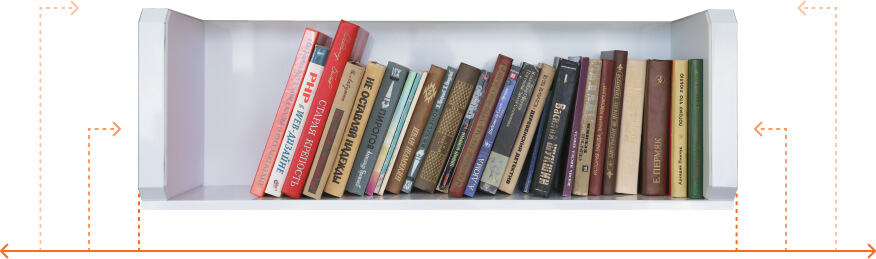 встраиваемая полка для учета книг